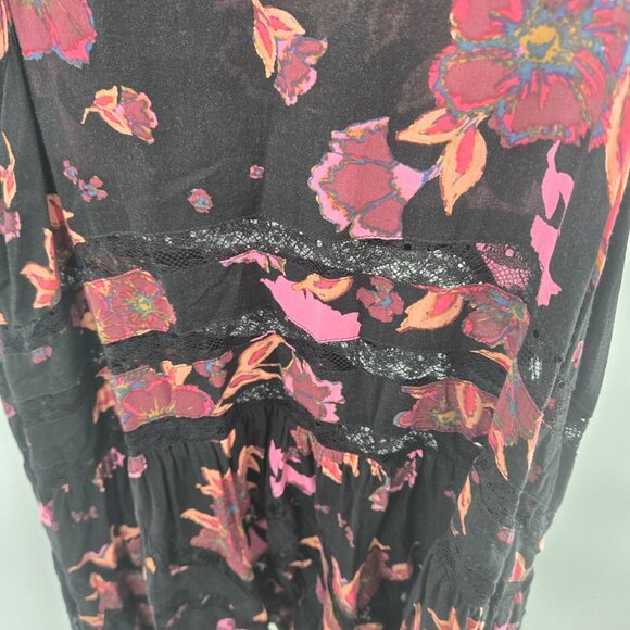 Intimately Free People Black Pink Lace Trapeze Voile Mini Slip Dress XS - Picture 6 of 12